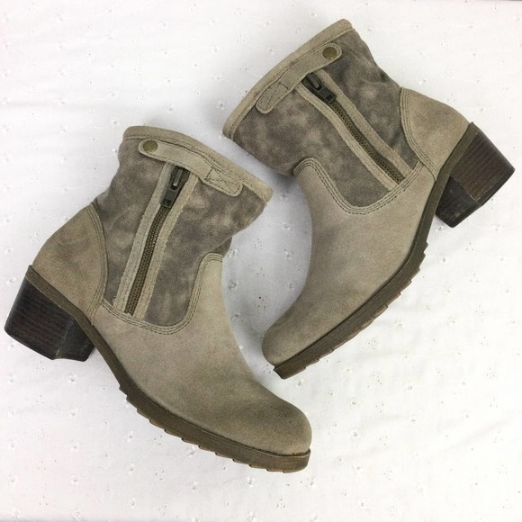 BareTraps Kammy Tan Leather Zip Up Round Toe Chunky Heel Ankle Boot Women's 11M - Picture 9 of 14